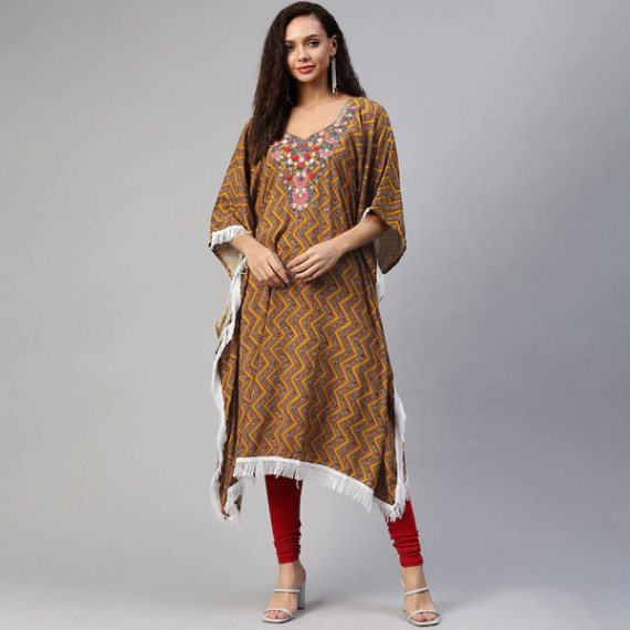 https://zenfashion.in/products/women-orange-brown-geometric-printed-thread-work-pure-cotton-kaftan-kurta