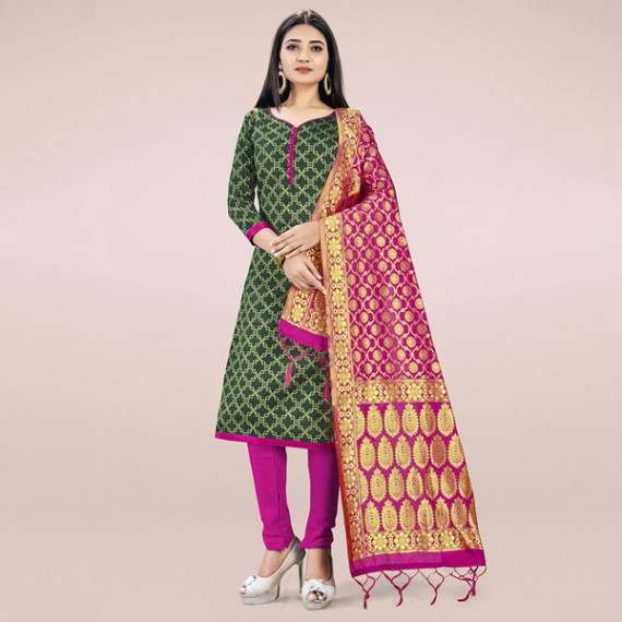 https://zenfashion.in/products/green-pink-unstitched-dress-material