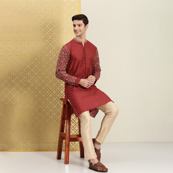 https://zenfashion.in/products/men-red-gold-toned-ethnic-motifs-printed-thread-work-kurta