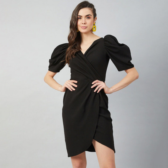 https://zenfashion.in/products/black-wrap-dress-with-volume-sleeves