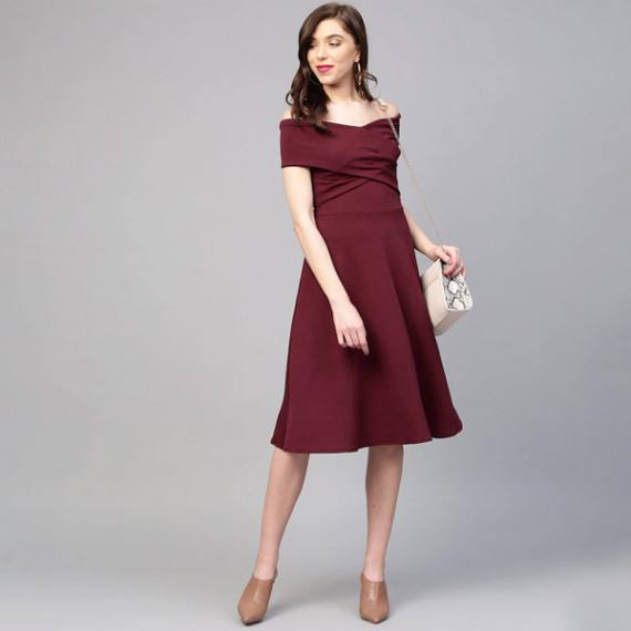 https://zenfashion.in/products/off-shoulder-pleated-fit-flare-dress