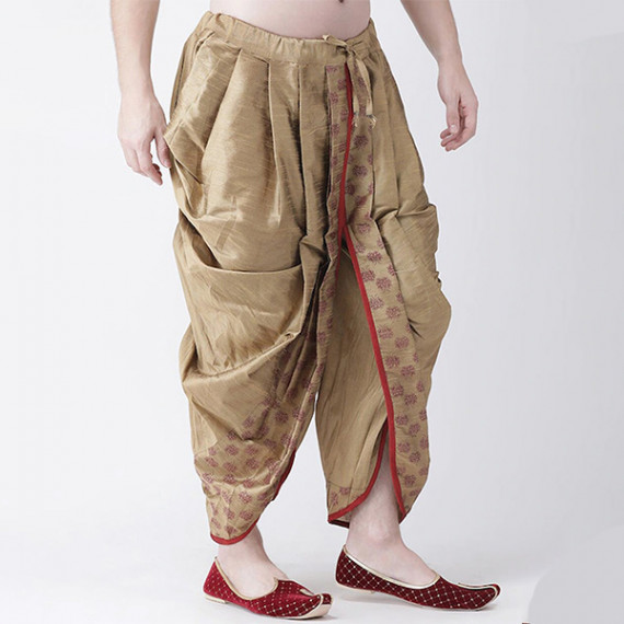 https://zenfashion.in/products/men-beige-red-printed-dupion-silk-dhoti-pants