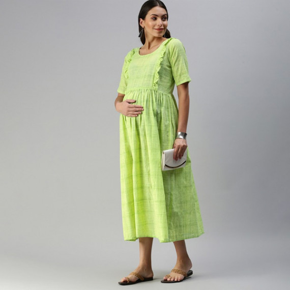 https://zenfashion.in/products/lime-green-woven-design-handloom-maternity-a-line-midi-dress